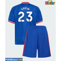 Manchester United Luke Shaw #23 Auswärts Trikotsatz Kinder 2026-27 Kurzarm (+ Kurze Hosen)